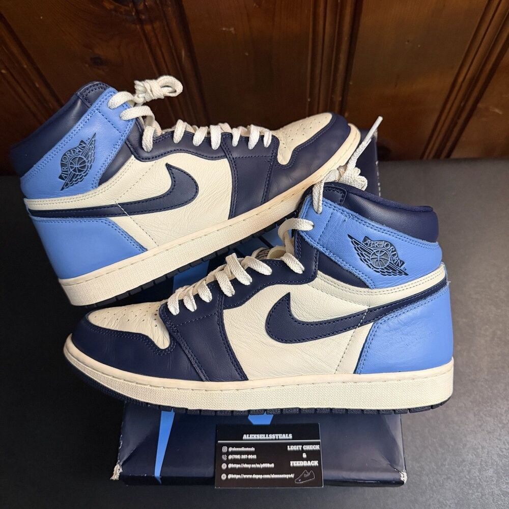 Air Jordan 1 Retro OG High Obsidian UNC 2019 Size 12 Men 555088-140 USED